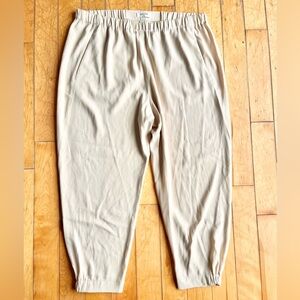 Babaton Cream Elastic Waist Relaxed Fit Trousers Lounge Pants Size 2XL